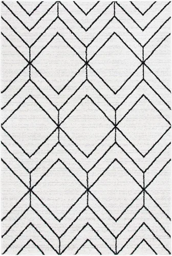 Vista 52 de SAFAVIEH Adirondack Collection - Alfombra decorativa, 2 x 3 pies, color negro y marfil, diseño geométrico moderno, no desprende pelusa y de fácil