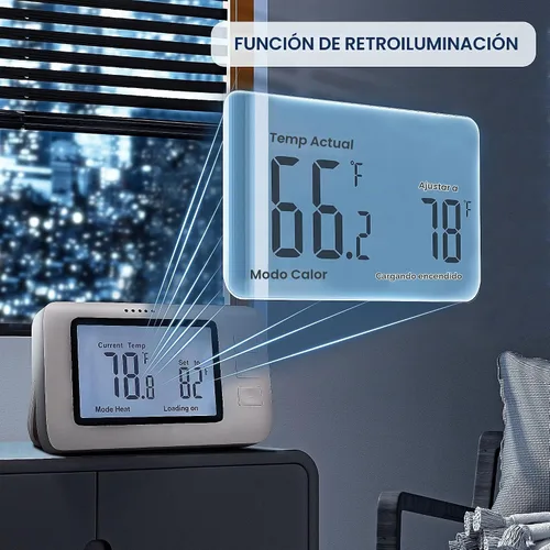Vista 3 de Termostato inalámbrico para casa, controlador remoto de temperatura SENSTREE con enchufe de control de temperatura, soporte para modo