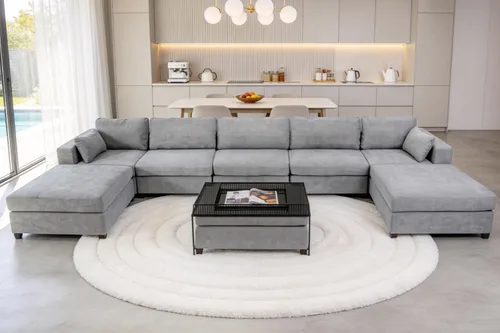 Vista 12 de 113" sofá seccional modular de gran tamaño del asiento profundo, sofá