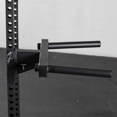 Vista 5 de Titan Fitness Barra de inmersión en Y para bastidores de potencia de la serie T-2, accesorio de inmersión montado en rack, capacidad de 550 libras