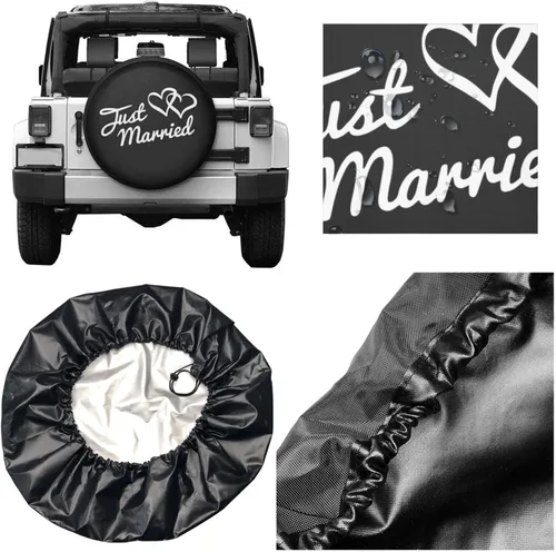Vista 36 de Cool Cat and UFO Spare Tire Cover Wheel Protectors Dust-Proof Wheel Tire Cover Fit Trailer, Rv, Sand Many Vehicle 14inch