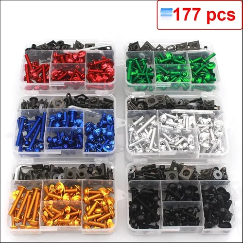 Vista 2 de TCHAU Kits de carrocería para Yamaha YZF R6 R3 R1 R15 V3 R25 Y15zr Fz6 Fz1 Xj6 Fz 1 Fz8 Fz16 Fz25 Fz 8 Fz 16 Fz 25 Kit de pernos de carenado de Rojo