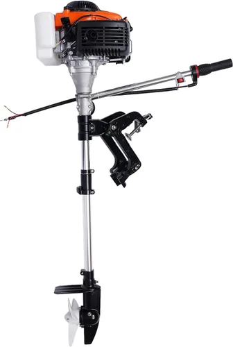 Vista 11 de Motor fuera de borda con sistema de encendido CDI de 55 CC, motor de barco de control de timón de arranque manual de 2.6 KW con medio sistema