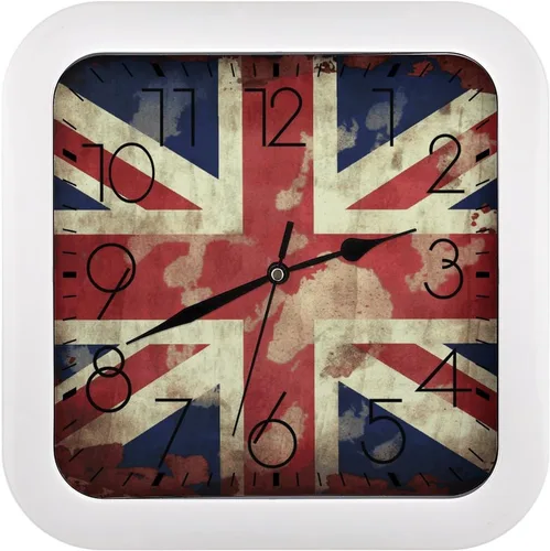Vista 24 de 10" Square Modern Wall Clock,African Mud Cloth Tribal Print Kitchen Clocks Wall Battery Operated,Silent Non Ticking Unique Funny Cute Wall Clock for
