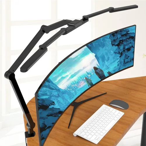 Vista 7 de EPABINA Lámpara de escritorio LED transformable, lámpara de escritorio de arquitecto grande de 41.5 pulgadas con abrazadera, 3 barras de luz