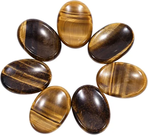 Vista 4 de SUNYIK Piedras de cristal pulido ovaladas para la preocupación del pulgar, piedra curativa de palma de bolsillo para aliviar la ansiedad