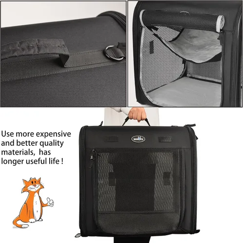 Vista 2 de Wakytu Transportador de mascotas 2 en 1 para gatos y perros, transportador