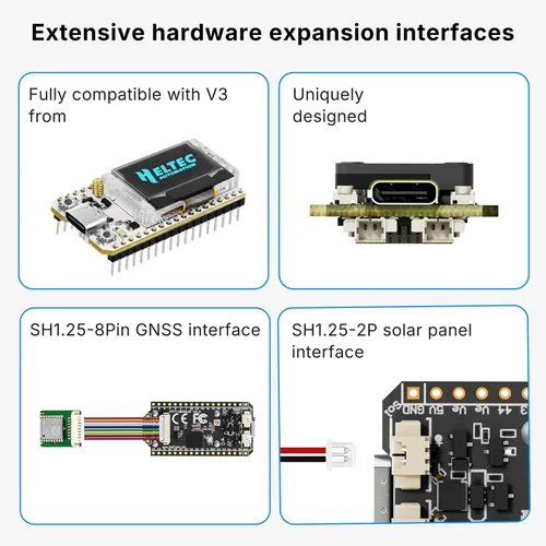Vista 7 de Heltec V4 ESP32 LoRa placa de desarrollo sin OLED ESP32-S3 27dBm de alta potencia SX1262 Chip para dispositivos meshtásticos Arduino LoRaWAN WiFi