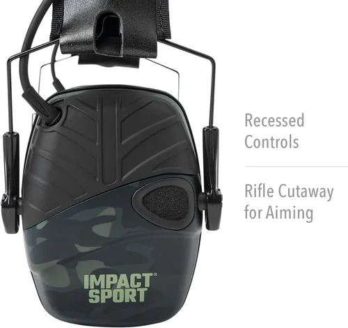 Vista 3 de Howard Leight by Honeywell Impact Sport Sound Amplification Electronic Shooting Earmuff, MultiCam Black (R-02527)