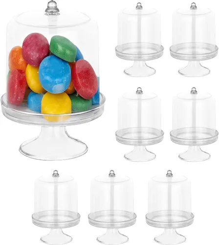 Vista 16 de Hammont Cajas de acrílico con forma de tarro de abrazadera, paquete de 6, 1.72 x 2.4 pulgadas, perfectas para bodas, cumpleaños, regalos de fiesta
