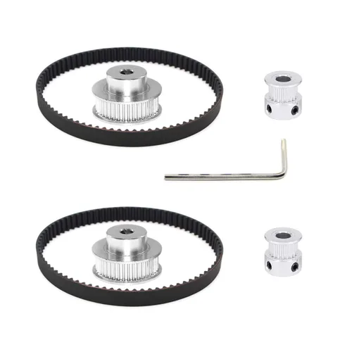 Vista 11 de 2Kit 2GT Rueda síncrona 20 y 30 dientes de 0.197 in de diámetro de aluminio Polea de sincronización con 2 piezas de longitud 7.874 in de ancho