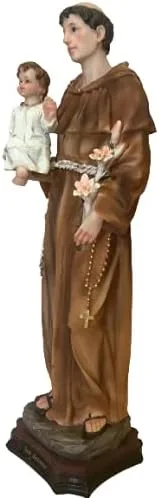 Vista 2 de misantuario San Antonio De Padua - Figura religiosa de resina de 16 pulgadas