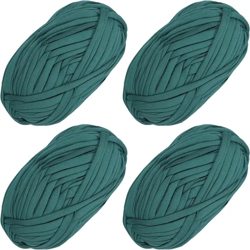 Vista 36 de 2 piezas de tela elástica para camisetas, hilo de crochet para tejer DIY, hilo de punto grueso tipo espagueti para proyectos de bolsos, mantas Aqua