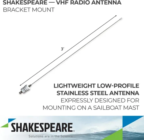 Vista 2 de Shakespeare 5215-C-X - Antena VHF de 3 pies, color blanco