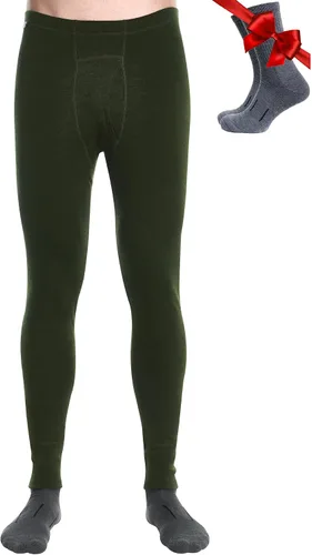 Vista 20 de Pantalón de primera capa de lana merina para hombre, 100% lana merina, peso pesado, medio, ligero, ropa interior térmica Long Johns y calcetines .