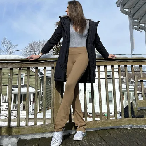 Vista 3 de Leggings acanalados sin costuras para mujer, pantalones de yoga de cintura alta, pantalones de yoga para mujer, pierna recta