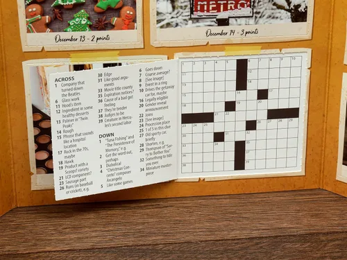 Vista 4 de Calendario de Adviento para amantes de crucigramas – Volumen 1 – 24 rompecabezas de cuenta regresiva de Navidad para adultos y personas mayores