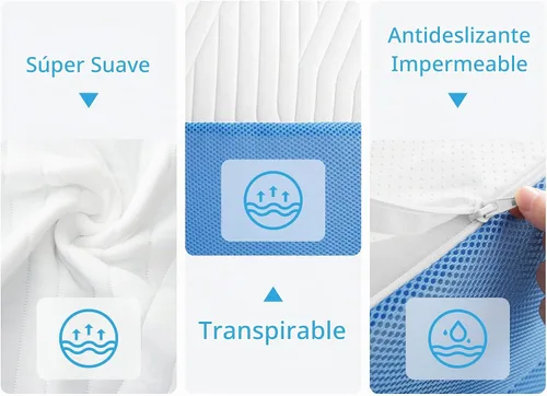 Vista 5 de Jamdok Cubrecolchón triple Queen de 6 pulgadas, espuma viscoelástica de gel