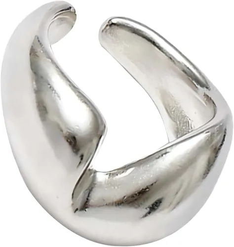 Vista 190 de Anillo de plata de ley 925, minimalista, ajustable, hecho a mano, para mujeres y niñas