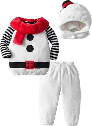 Vista 2 de Baby Snowman Children's Cosplay Costume, Toddler Christmas Outfits Cute Snowman Costume for Fun Winter Dress Up
