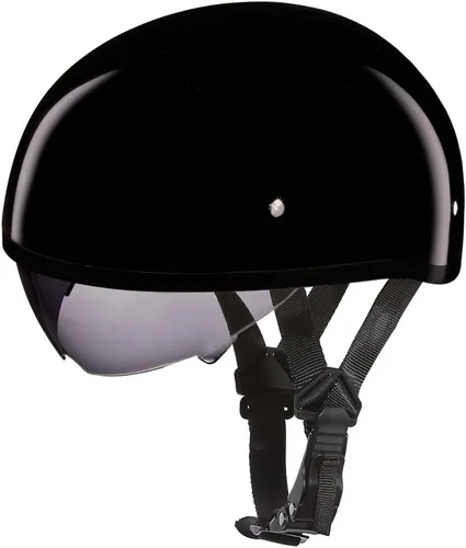 Vista 7 de Daytona Helmets Casco de media calavera con capucha para motocicleta con protector interno incorporado, aprobado por DOT, ligero, cómodo
