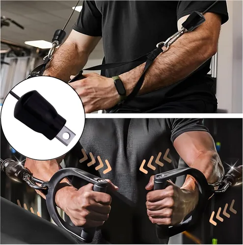 Vista 6 de Cable de gimnasia de poliuretano de 32.8 pies con extremos de tapón de bola para accesorios de máquina de gimnasio en casa, extracción LAT, fila