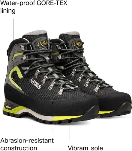 Vista 8 de Asolo Botas de mochilero Corax GV para hombre, NegroVerde
