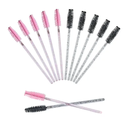 Vista 18 de G2PLUS 50 cepillos de rímel de pestañas, carretes de pestañas desechables, varitas de rímel de cristal flexibles para extensiones de pestañas, aseo