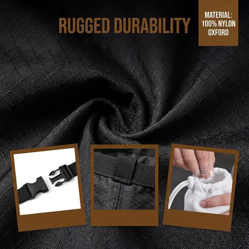 Vista 5 de Bolsa de tiza para escalar, con bola de tiza, bolsa de tiza negra ajustable para equipos de escalada en roca