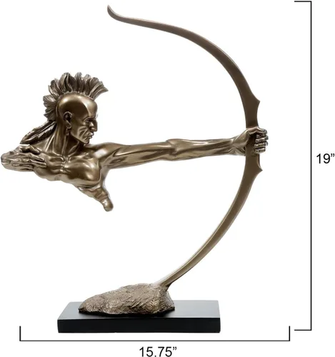 Vista 2 de BLACK FOREST DECOR Escultura de arco nativo: pequeña, resina, 15.75 pulgadas de ancho x 4 pulgadas de profundidad x 19 pulgadas de alto