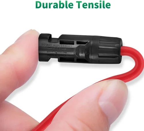Vista 6 de Conectores solares en Y, adaptador paralelo de cable de 10AWG para panel solar (Rojo y Negro)