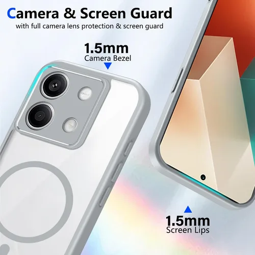 Vista 100 de Funda magnética transparente compatible con Xiaomi 17T, color negro 2 en 1 PC + TPU cubierta de teléfono a prueba de golpes, carcasa protectora
