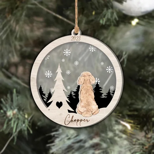 Vista 166 de Nazenti Adorno de Navidad conmemorativo personalizado, regalo personalizado de recuerdo de perro, condolencias por pérdida de mascotas, sabueso