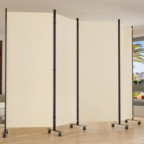 Vista 12 de Divisor de habitación de 34 pulgadas de ancho plegable con ruedas, 1 panel divisor de pared para separación de habitaciones