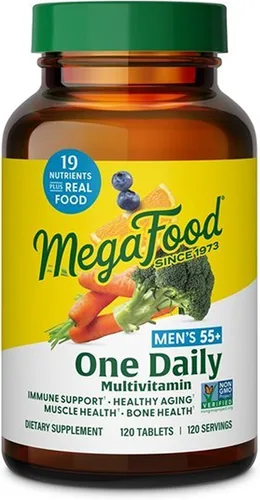 Vista 10 de MegaFood Multivitamínico para hombres 55+ One Daily Multivitaminas para hombre, B12 metilado, vitamina D3, C y zinc, envejecimiento saludable, salud