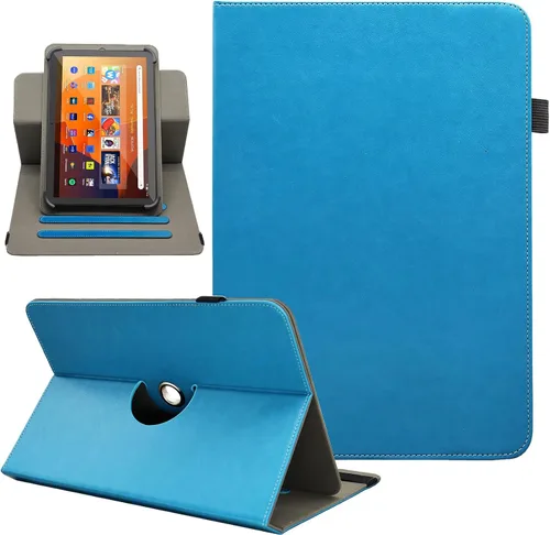 Vista 10 de Funda universal para tablet Android de 10 y 10.1 pulgadas, Dluggs de piel sintética con rotación de 360 grados, soporte multiángulo