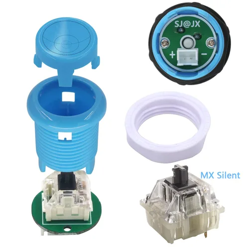Vista 4 de SJ@JX Arcade Game 2 Player Controller DIY Kit Microswitch Recessed Button 4&8 Way Joystick Zero Delay USB Encoder Fighting Stick Handles Console for