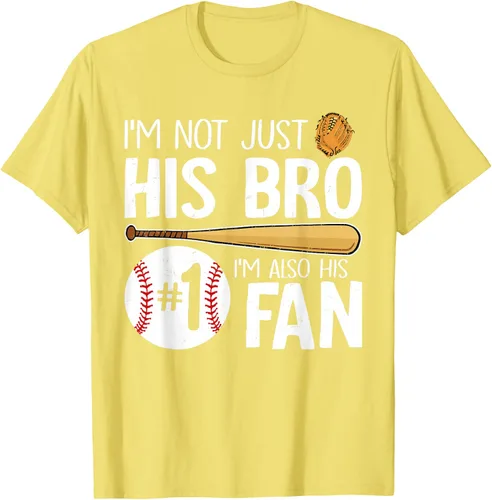 Vista 46 de Camiseta Baseball Brother I'm Not Just His Bro I'm His Number One Fan, Negro