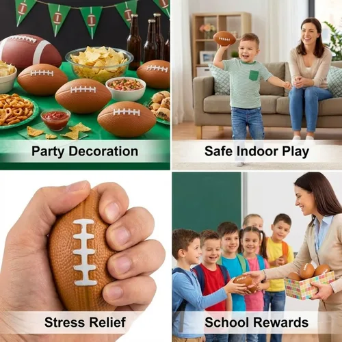 Vista 3 de ALISSAR Paquete de 6 mini pelotas de fútbol de 5.7 pulgadas, mini pelotas de fútbol de espuma para decoración de fiesta de fútbol y superbowl