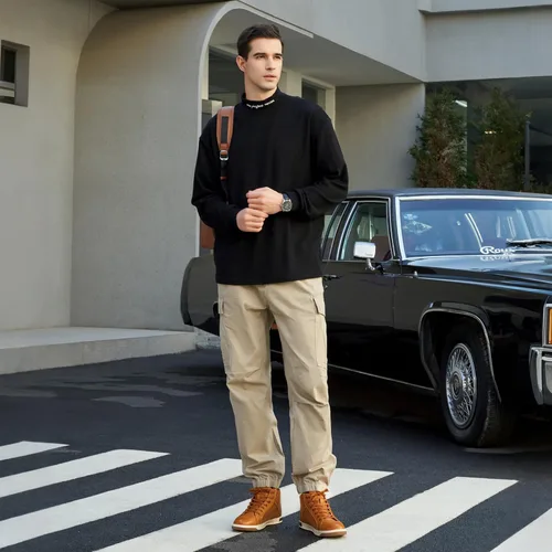 Vista 2 de Jousen Zapatos deportivos de moda para hombre, zapatillas de vestir altas y casuales para hombre
