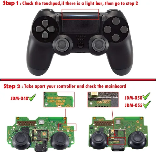 Vista 2 de eXtremeRate Clicky - Kit de gatillo de pelo para PS4 CUH ZCT2, botones de hombro para controlador, cable flexible de parada de disparo flash