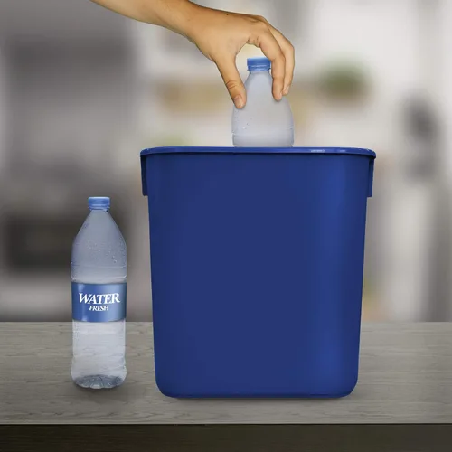 Vista 8 de Acrimet Papelera para escritorio, 3.25 galones, 13 cuartos de galón, 12 litros, basurero (plástico) (color azul) (juego de 4)