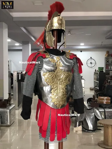 Vista 6 de NauticalMart Armadura medieval romana muscular, armadura, caballero, armadura, armadura, vestible, disfraz de Halloween