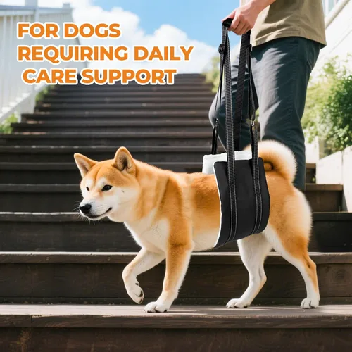 Vista 6 de Arnés de elevación para perro, ajustable y cómodo arnés para perro con asa para rodilla de perro grande para desgarro de ACL, patas traseras