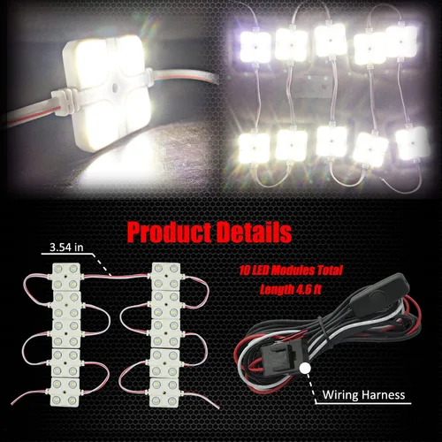 Vista 8 de Kit de luz LED interior Ampper, para furgoneta, Blanco
