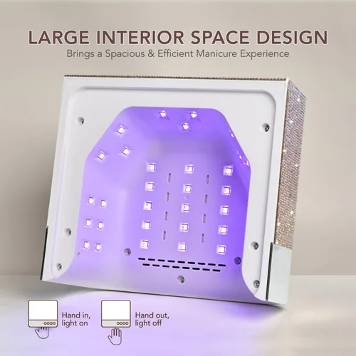 Vista 5 de GAOY - Lámpara de uñas UV profesional, diseño de cavidad grande para uñas largas, diamante Diamond