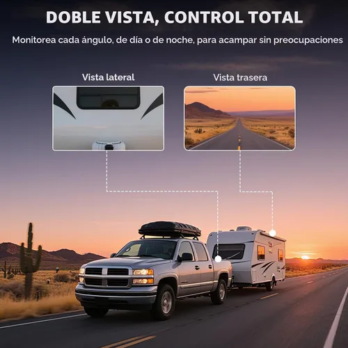 Vista 6 de Cámara de respaldo inalámbrica, cámara de respaldo para caravana con monitor HD de 7 pulgadas, sistemas de cámara de respaldo dual para camión