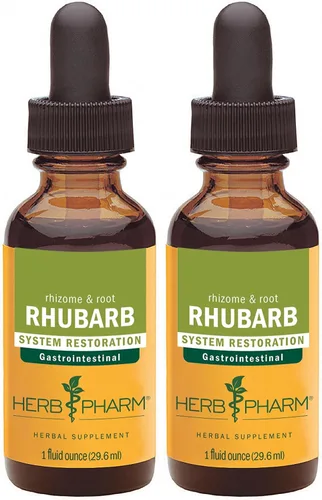 Vista 2 de Herb Pharm Gotas de extracto líquido de ruibarbo orgánico certificado para soporte del sistema digestivo, 1 onza