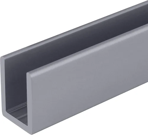 Vista 2 de Brixwell SDCD3812A-CCP12 Canal en U Profundo de Aluminio Anodizado Satinado Sin Marco para Puerta de Ducha para Vidrio de 3/8" de Grosor - Longitud