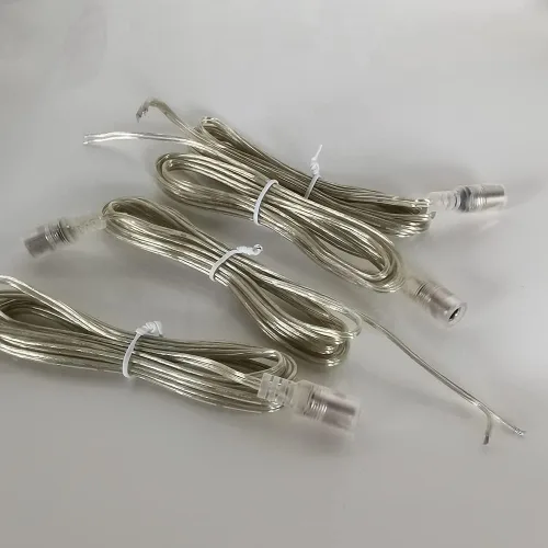 Vista 2 de LED Lighting - Cable de extensión de CC transparente de 6.56 pies, cable de alimentación hembra de 0.2 in x 0.1 in para seguridad de CCTV
